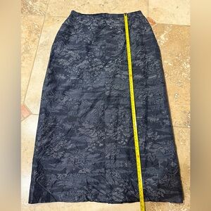 Vintage Elegant Navy Blue with white  Patterned Skirt